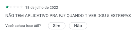 Feedback de cliente na Play Store 2