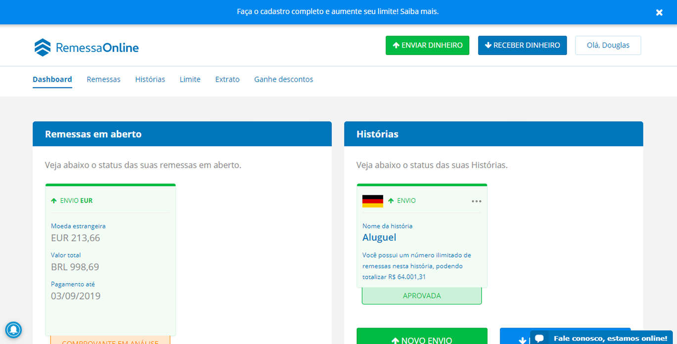 Plataforma antiga - Remessa Online 1